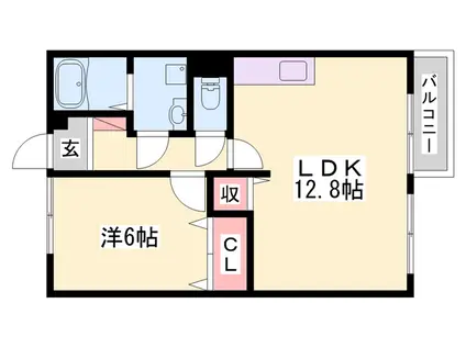 コーポモトカワⅡ(1LDK/2階)の間取り写真