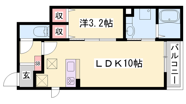 ブルーマウンテンⅠ(1LDK/1階)の間取り写真