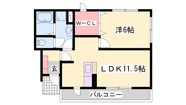 ヤエステージⅡ(1LDK/1階)の間取り写真