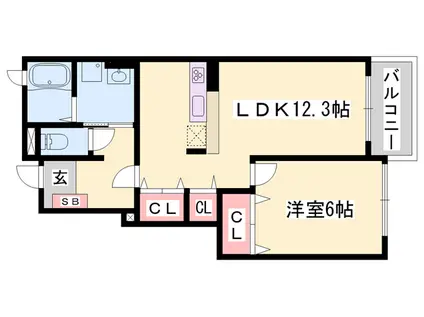 プレアデス(1LDK/1階)の間取り写真