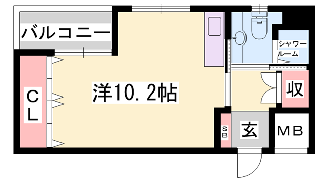 クオリティライフ壱番館(ワンルーム/9階)の間取り写真
