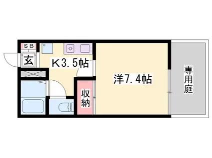 コルビーイースト(1K/1階)の間取り写真