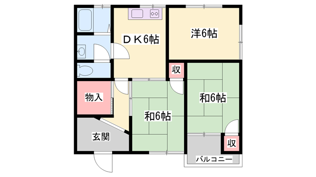 サンハイツ(3DK/2階)の間取り写真