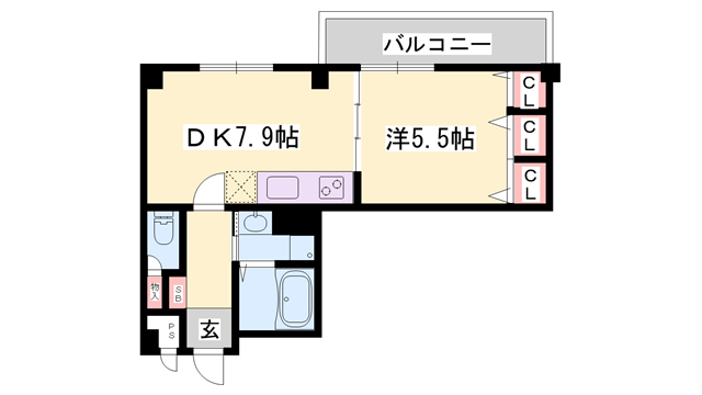 MAISON ASAHI(1DK/2階)の間取り写真
