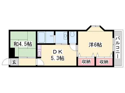 トラミッド 友栄(2DK/1階)の間取り写真