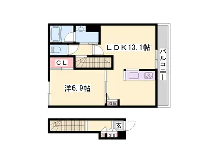 メゾン328(1LDK/2階)の間取り写真