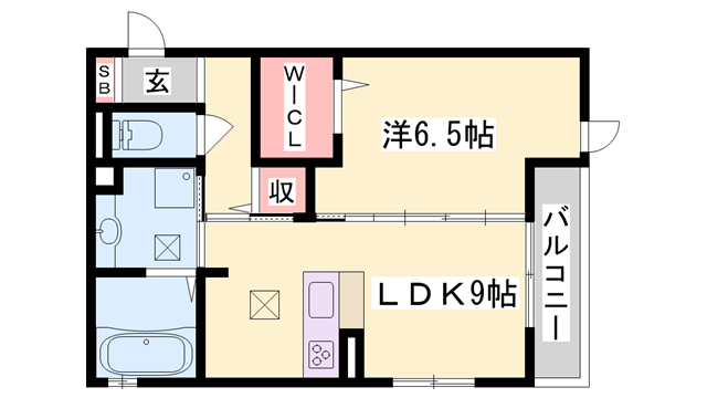 プリムローズ・佳音(1LDK/3階)の間取り写真