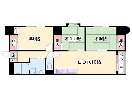 カサ・ディ・フォーレ(3LDK/6階)の間取り写真