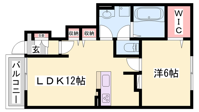エスラル(1LDK/1階)の間取り写真