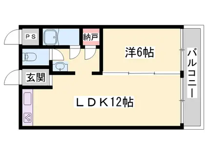三木グリーンハイツ(1LDK/2階)の間取り写真