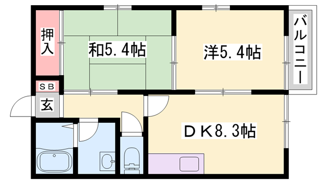 松本駅前ハイツ(2DK/2階)の間取り写真