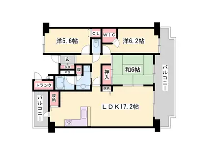 ライフガーデン吾妻壱番館508号(3LDK/5階)の間取り写真