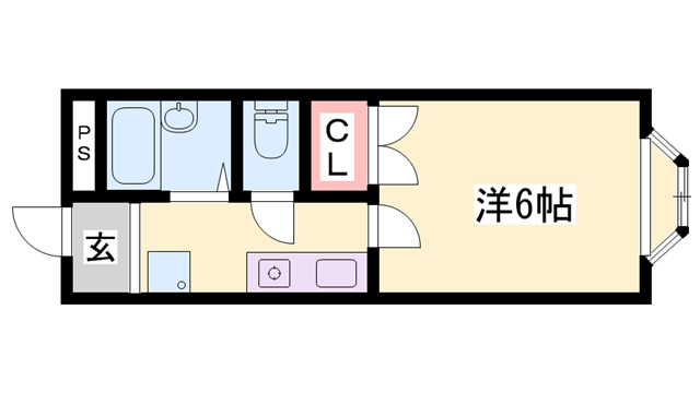 レジデンス平野(1K/2階)の間取り写真
