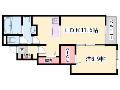 コンフォースHISAGO(1LDK/1階)の間取り写真