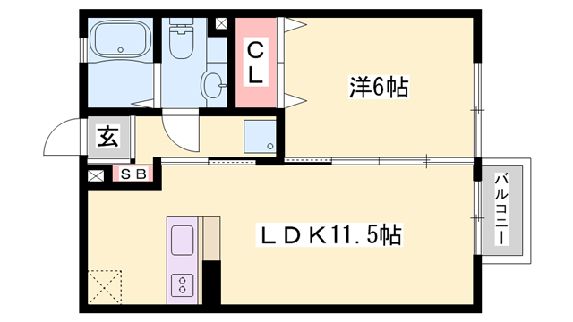 エルヴィラージュ(1LDK/2階)の間取り写真