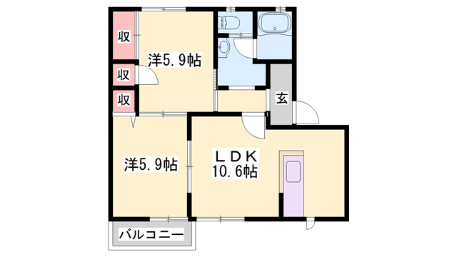 MAIOR YAMATO(2LDK/2階)の間取り写真