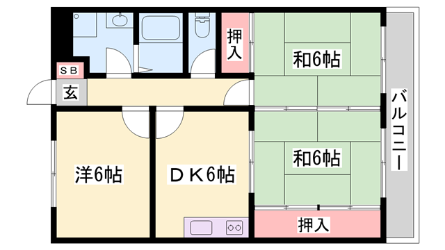 プラチナコート青山(3DK/4階)の間取り写真