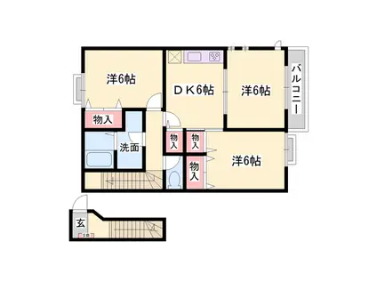 グリーンコーポラスA(3DK/2階)の間取り写真