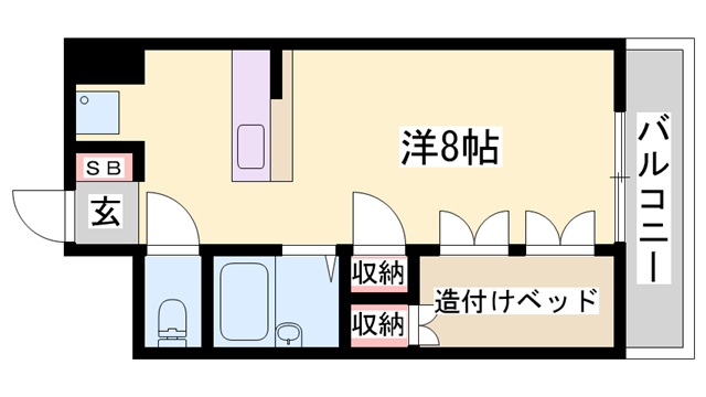ロッキーコートナカヤ(ワンルーム/5階)の間取り写真