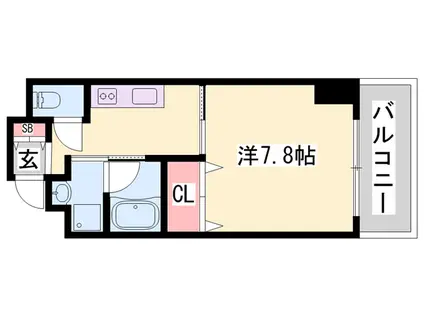 エクセル姫路(1K/1階)の間取り写真