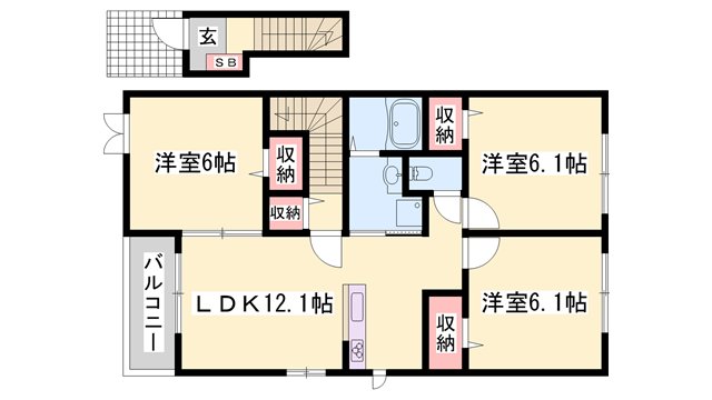 オヒア・レフア Ⅱ(3LDK/2階)の間取り写真