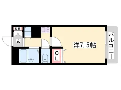 アネックス平野(1K/2階)の間取り写真