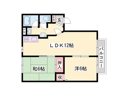 プリミエール一色2(2LDK/2階)の間取り写真