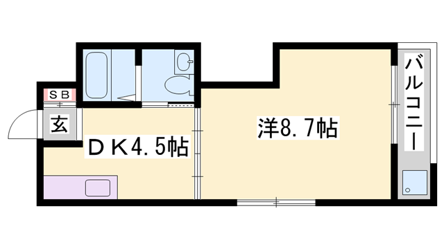 セントポーリア(1DK/1階)の間取り写真