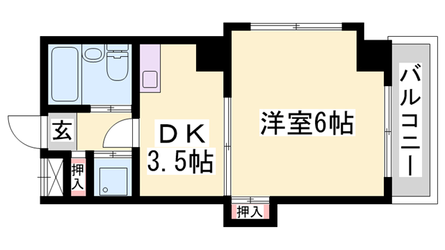 ベルトピア手柄2(1DK/4階)の間取り写真