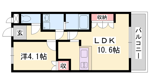 ルーエン・ハイム(1LDK/2階)の間取り写真