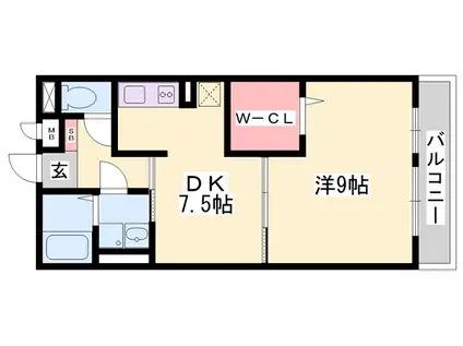 サンテ・レザンジュ A棟(1DK/2階)の間取り写真