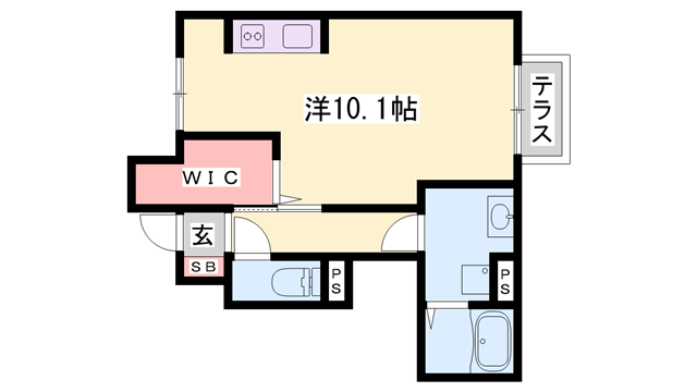 イリゼⅡ(ワンルーム/1階)の間取り写真