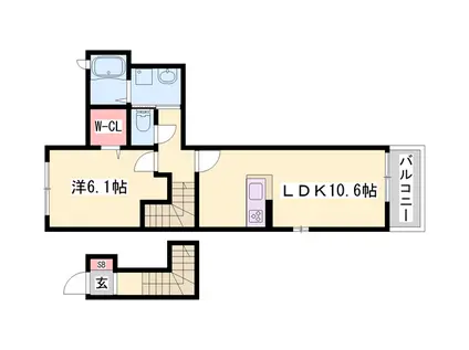 シャーメゾン ラファール(1LDK/2階)の間取り写真