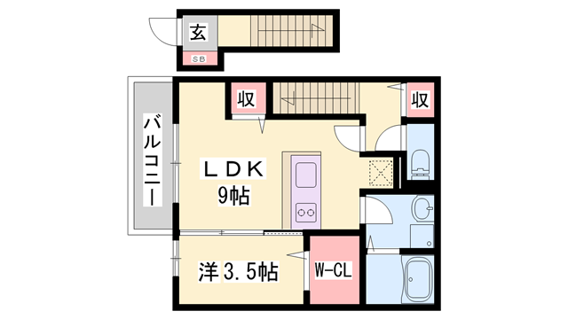 ガーデンハイツ2F(1LDK/2階)の間取り写真