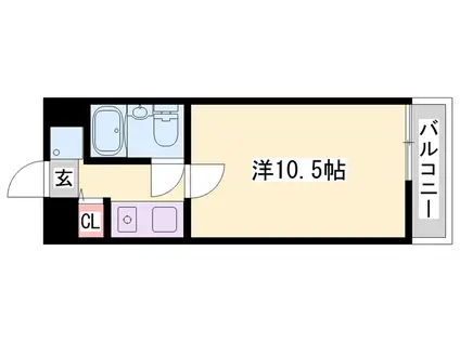 ダイアパレス姫路大手前通西(1K/5階)の間取り写真