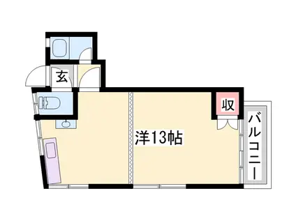 東口ハイツ(ワンルーム/2階)の間取り写真
