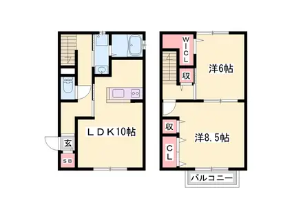 マーリンキードムⅡ(2LDK/1階)の間取り写真