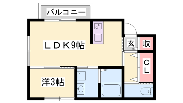 SEAウエストⅡ(1LDK/1階)の間取り写真