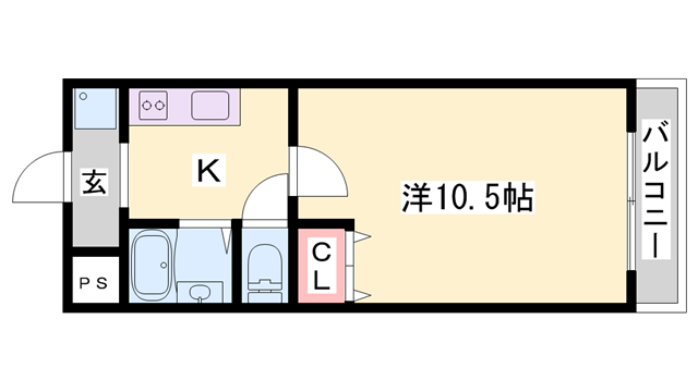 第二ライフマンション(1K/3階)の間取り写真