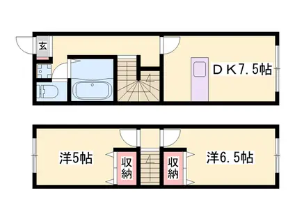 インタービレッジもとやしき(2LDK/1階)の間取り写真