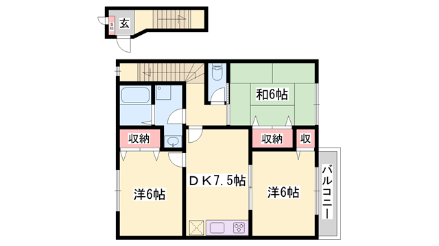 アビタシオンMY(3DK/2階)の間取り写真