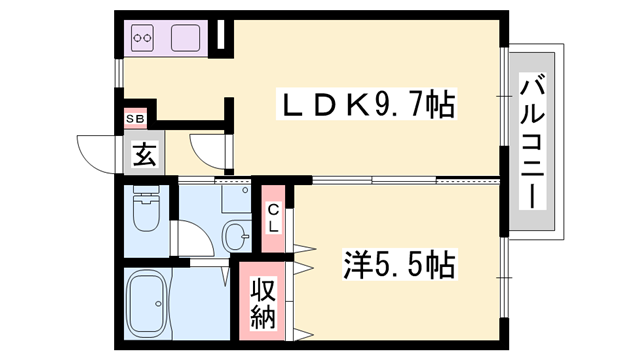 シャーメゾン延末(1LDK/2階)の間取り写真