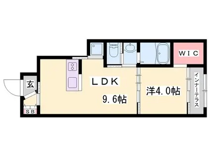 アヴェルラ(1LDK/1階)の間取り写真