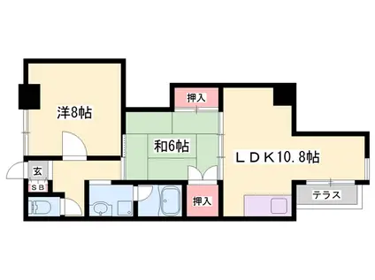シャルム加古川(2LDK/1階)の間取り写真