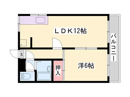 グランコート滝野(1LDK/4階)の間取り写真