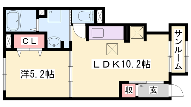 サンマリノⅡ(1LDK/1階)の間取り写真