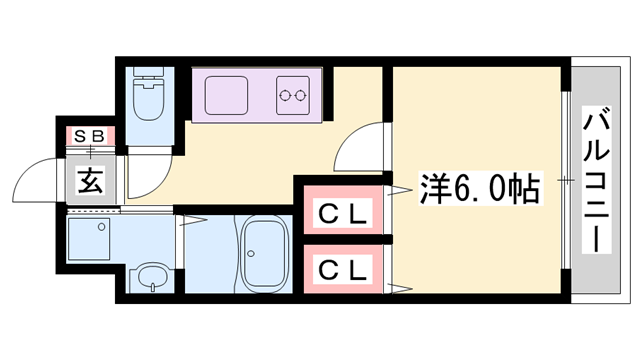 ブライトステージ(1K/1階)の間取り写真