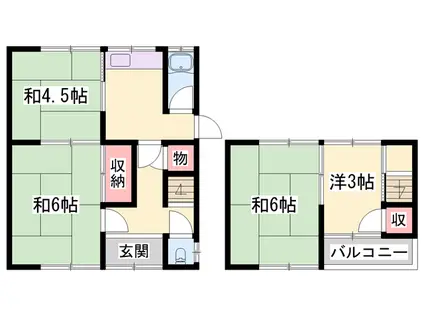 姫新線 播磨高岡駅 徒歩8分 2階建 築47年(4K)の間取り写真
