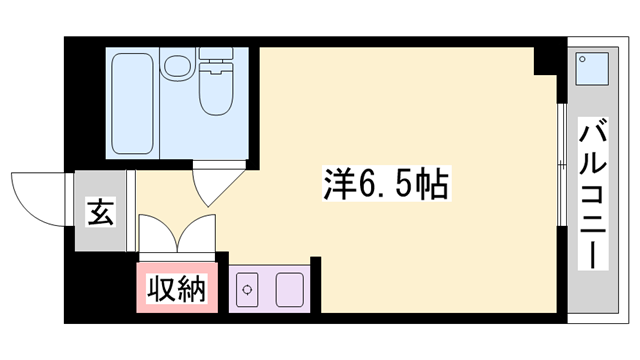 ハッピーコート駅前(ワンルーム/2階)の間取り写真