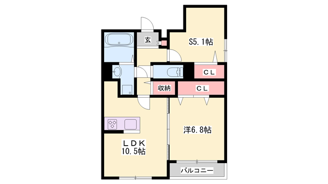 ラウレア元塩町(1SLDK/地下階)の間取り写真